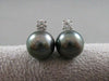 ESTATE .28CT DIAMOND & AAA TAHITIAN PEARL 14KT WHITE GOLD STUD EARRINGS #2586