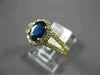 ESTATE 1.65CT DIAMOND & AAA OVAL CUT SAPPHIRE 14K YELLOW GOLD 3D ENGAGEMENT RING