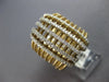ESTATE EXTRA LARGE 1.05CT DIAMOND 14K 2 TONE GOLD MULTI ROW CRISS CROSS FUN RING