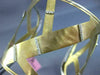 ESTATE EXTRA LARGE .69CT DIAMOND 14KT 2 TONE GOLD SQUARE ZIG ZAG BANGLE BRACELET