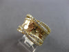 ESTATE LARGE .99CT DIAMOND 14KT YELLOW GOLD CRISS CROSS HAMMERED DESIGN FUN RING
