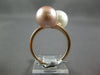 ESTATE AAA WHITE & PINK SOUTH SEA PEARL 14KT ROSE GOLD 3D CRISS CROSS LOVE RING