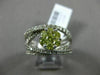 ESTATE WIDE .95CT WHITE & FANCY YELLOW DIAMOND 14KT GOLD 3D FLOWER INFINITY RING
