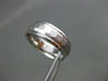 ESTATE WIDE 14KT SOLID WHITE GOLD 3D HAMMERED LOOK MENS WEDDING RING #1293