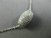ESTATE 1.30CT DIAMOND 14K WHITE GOLD LOVE BARREL OVAL FLOATING PENDANT E/F 25556
