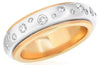 WIDE .55CT DIAMOND 14KT 2 TONE GOLD 3D ETOILE ETERNITY ANNIVERSARY LOVE RING
