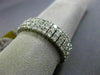 ESTATE WIDE 2.75CT DIAMOND 18K WHITE GOLD 3D THREE ROW ETERNITY ANNIVERSARY RING