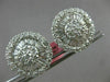 ESTATE LARGE 3.15CT ROUND & BAGUETTE DIAMOND 18KT WHITE GOLD 3D FLOWER EARRINGS