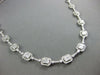 WIDE 5.5CT DIAMOND 18K WHITE GOLD ROUND & BAGUETTE SEMI ETERNITY TENNIS NECKLACE