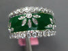 WIDE 1.44CT DIAMOND & GREEN ENAMEL 18K WHITE GOLD MULTI FLOWER ETERNITY FUN RING