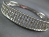 ESTATE WIDE 3.35CT DIAMOND 18KT WHITE GOLD 3D MULTI ROW FILIGREE BANGLE BRACELET