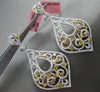 LARGE 8.11CT WHITE & FANCY COLOR DIAMONDS 18KT GOLD FILIGREE HANGING EARRINGS