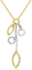 ESTATE .13CT DIAMOND 14KT 2 TONE GOLD MULTI CIRCULAR BY THE YARD LARIAT NECKLACE