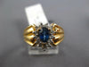 ESTATE .71CT DIAMOND & AAA SAPPHIRE 14K YELLOW GOLD PEAR SHAPE & ROUND HALO RING