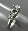 ESTATE .28CT DIAMOND 14KT W GOLD 3 STONE LUCIDA SEMI MOUNT ENGAGEMENT RING #722