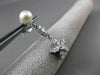 ANTIQUE .80CT DIAMOND 14K WHITE GOLD & PEARL FLOWER STAR HANGING EARRINGS #23357