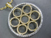 ESTATE LARGE 1.53CT DIAMOND 18KT 2 TONE GOLD MULTI CIRCULAR FLOWER LOVE PENDANT
