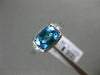 ESTATE 1.31CT DIAMOND & AAA BLUE TOPAZ 14K WHITE GOLD 3 STONE FILIGREE LOVE RING