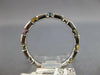 .78CT DIAMOND & AAA MULTI COLOR SAPPHIRE 18K WHITE GOLD WEDDING ANNIVERSARY RING