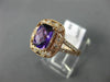 WIDE 1.49CT DIAMOND & AAA AMETHYST 14KT ROSE GOLD OPEN FILIGREE ENGAGEMENT RING