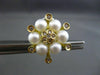 ESTATE LARGE .62CT DIAMOND & PEARL 18KT TWO TONE GOLD 3D FLOWER CLIP ON EARRINGS