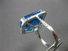 EXTRA LARGE 22.56CT DIAMOND & AAA BLUE TOPAZ 18KT WHITE GOLD 3D EMERALD CUT RING