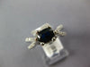 ESTATE 1.21CT DIAMOND & AAA SAPPHIRE 14K WHITE GOLD OVAL & ROUND ENGAGEMENT RING