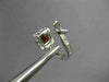 ESTATE 2.10CT DIAMOND & GARNET 14K WHITE GOLD HALO HEART LEVERBACK STUD EARRINGS