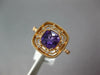 ESTATE .83CT DIAMOND & AAA AMETHYST 18K ROSE GOLD SQUARE CUSHION ETOILE FUN RING