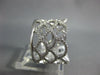 ESTATE WIDE .62CT DIAMOND 18K WHITE GOLD MULTI ROW CROWN 3/4TH ETERNITY FUN RING