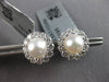 .90CT DIAMOND & AAA SOUTH SEA PEARL 18KT & 14KT WHITE GOLD FLOWER STUD EARRINGS