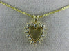 ESTATE .15CT ROUND DIAMOND 14KT YELLOW GOLD 3D CLASSIC OPEN HEART PENDANT #19144