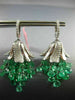 LARGE 20.18CT DIAMONDS & AAA EMERALD 18KT WHITE GOLD CHANDELIER HANGING EARRINGS