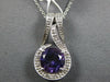 1.80CT DIAMOND & AAA AMETHYST 14KT WHITE GOLD 3D ROUND FILIGREE FLOATING PENDANT