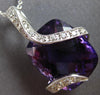 LARGE 8.82CT DIAMOND & AAA AMETHYST 14KT WHITE GOLD CUSHION & ROUND LOVE PENDANT