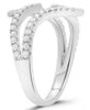 ESTATE .51CT DIAMOND 14KT WHITE GOLD 3D CLASSIC 2 ROW CRISS CROSS SNAKE FUN RING