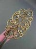 ESTATE LARGE .18CT DIAMOND 14KT ROSE GOLD 3D OPEN FILIGREE ETOILE FLOWER RING