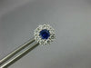 ESTATE .85CT DIAMOND & AAA SAPPHIRE 18K WHITE GOLD CLASSIC FLOWER STUD EARRINGS