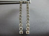 ESTATE LARGE 2.10CT DIAMOND 14KT WHITE GOLD ROUND JOURNEY FLEXIBLE BAR HANGING EARRINGS
