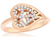 ESTATE .17CT DIAMOND 18KT ROSE GOLD 3D DOUBLE HEART LOVE RING