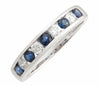 .77CT DIAMOND & AAA SAPPHIRES 14KT WHITE GOLD 3D CHANNEL ROUND ANNIVERSARY RING