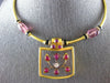 ANTIQUE 17.85CT OLD MINE DIAMOND RUBY & QUARTZ 18K YELLOW GOLD CHOKER NECKLACE