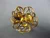 ESTATE LARGE 3.30CT DIAMOND & AAA CITRINE 14KT YELLOW GOLD FLOWER ROSE FUN RING