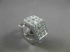 ESTATE 14KT WHITE GOLD 3D 3 ROW CUBIC ZIRCONIA HEXAGON HUGGIE EARRINGS #24347