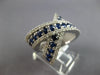 2.79CT DIAMOND & AAA SAPPHIRE 14KT WHITE GOLD 3 ROW CRISS CROSS X INFINITY RING