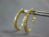 ESTATE .6CT DIAMOND 14K YELLOW GOLD CLASSIC 2MM OVAL LEVERBACK HANGING EARRINGS