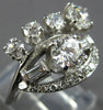 ANTIQUE WIDE 1.94CT OLD MINE DIAMOND 14KT WHITE GOLD 3D ART DECO ENGAGEMENT RING