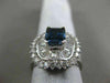 ESTATE LARGE 3.54CT DIAMOND EXTRA FACET SAPPHIRE 18KT WHITE GOLD ENGAGEMENT RING