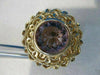 LARGE ANTIQUE 2OCTW AMETHYST 14K YELLOW GOLD FILIGREE CLIP EARRINGS 25MM #769