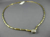 ESTATE .70CT DIAMOND 14K WHITE & YELLOW GOLD SOLITAIRE BEZEL LINK NECKLACE #5401